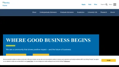Screenshot of Bentley.edu
