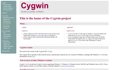Screenshot of Cygwin.com