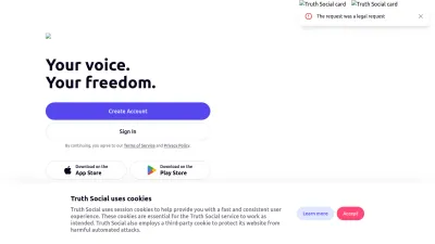 Screenshot of Truthsocial.com