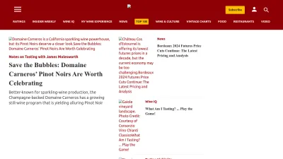 Screenshot of Winespectator.com