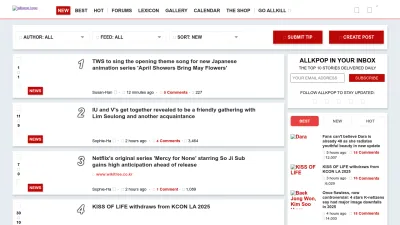 Screenshot of Allkpop.com
