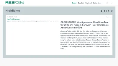 Screenshot of Presseportal.de