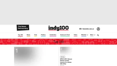 Screenshot of Indy100.com