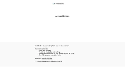 Screenshot preview of hermes.com