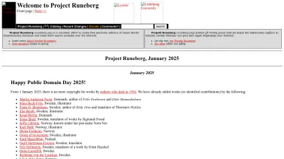 Screenshot of Runeberg.org