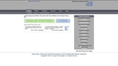 Screenshot of Projecthoneypot.org