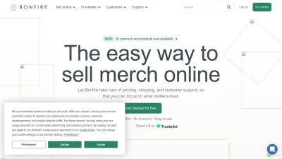 Screenshot preview of bonfire.com