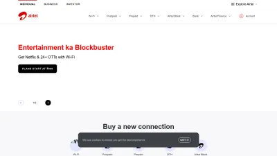 Screenshot preview of airtel.in