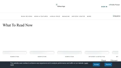 Screenshot of Kirkusreviews.com