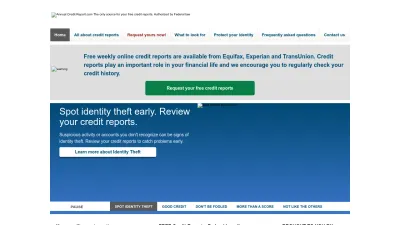 Screenshot of Annualcreditreport.com