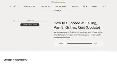Screenshot of Freakonomics.com