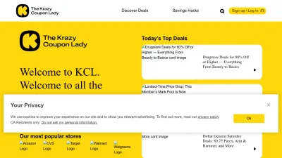 Screenshot preview of thekrazycouponlady.com
