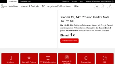 Screenshot preview of vodafone.de