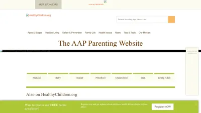 Screenshot preview of healthychildren.org