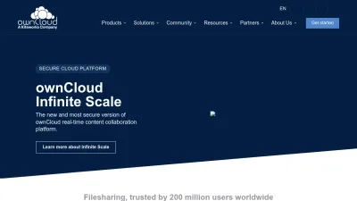 Screenshot of Owncloud.com