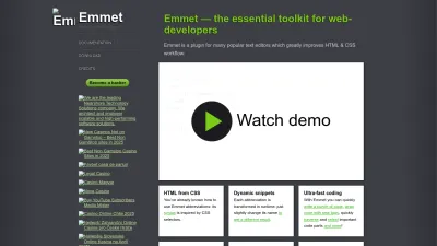 Screenshot preview of emmet.io