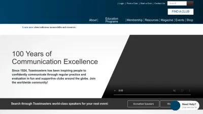 Screenshot of Toastmasters.org