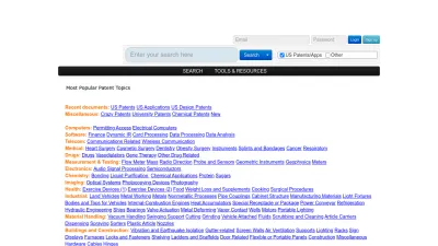 Screenshot of Freepatentsonline.com