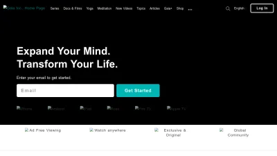 Screenshot preview of gaia.com