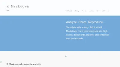 Screenshot of Rmarkdown.rstudio.com