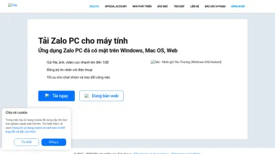 Screenshot preview of zalo.me
