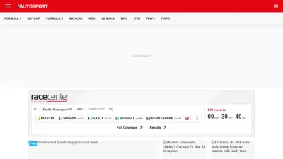 Screenshot of Autosport.com