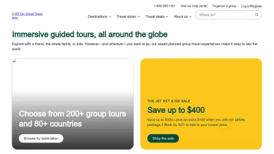 Screenshot of Goaheadtours.com