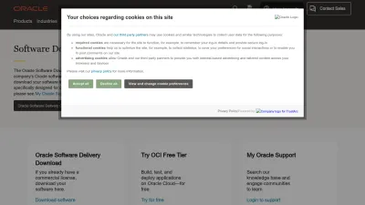 Screenshot of Download.oracle.com
