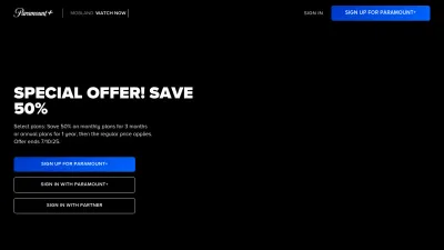 Screenshot preview of paramountplus.com