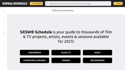 Screenshot of Schedule.sxsw.com