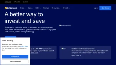 Screenshot of Betterment.com