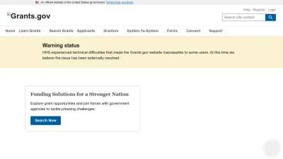 Screenshot of Grants.gov