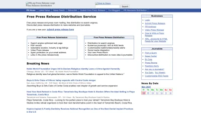Screenshot of Prlog.org