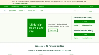 Screenshot of Td.com