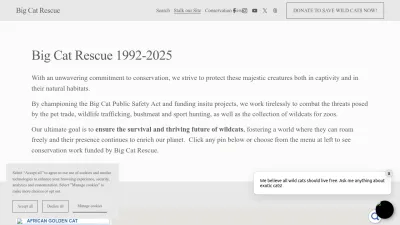 Screenshot of Bigcatrescue.org
