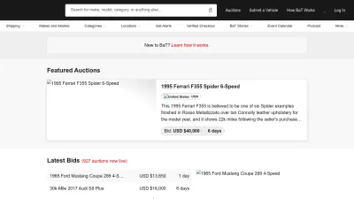 Screenshot preview of bringatrailer.com