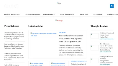 Screenshot of Solutionsreview.com