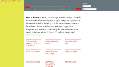 Screenshot preview of chicagomanualofstyle.org