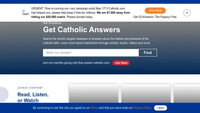 Screenshot of Catholic.com