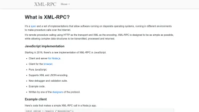 Screenshot of Xmlrpc.com