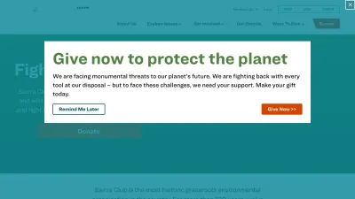 Screenshot of Sierraclub.org