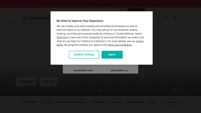 Screenshot preview of spreadshirt.com
