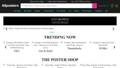 Screenshot of Allposters.com