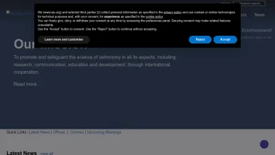 Screenshot of Iau.org