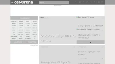 Screenshot of Gsmarena.com