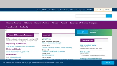 Screenshot preview of nctm.org