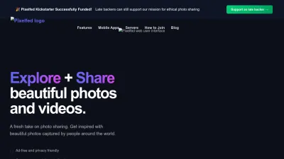 Screenshot of Pixelfed.org