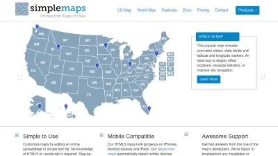 Screenshot of Simplemaps.com