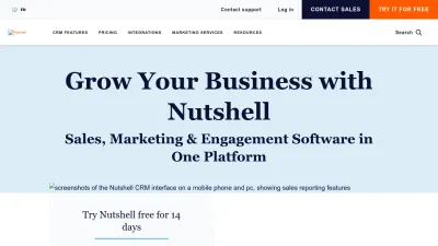 Screenshot of Nutshell.com