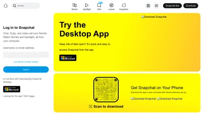 Screenshot of T.snapchat.com
